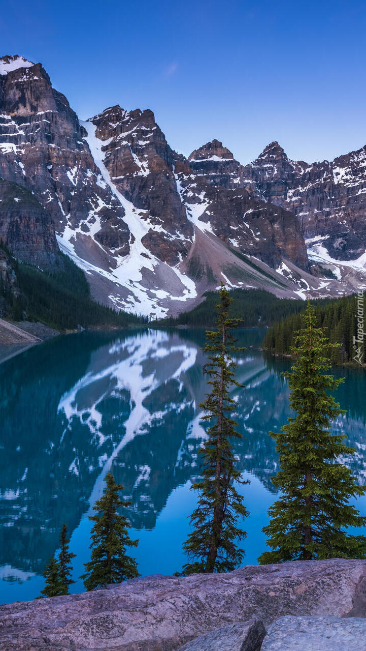 Góry i jezioro Moraine Lake