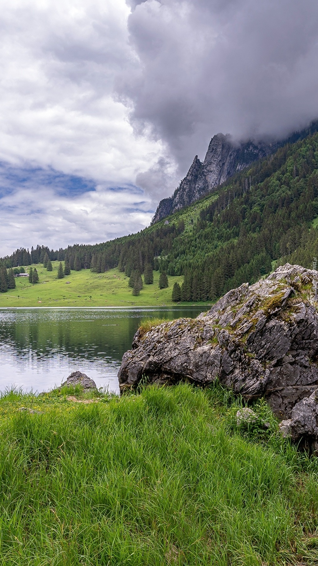 Góry nad jeziorem Jezioro Voralpsee