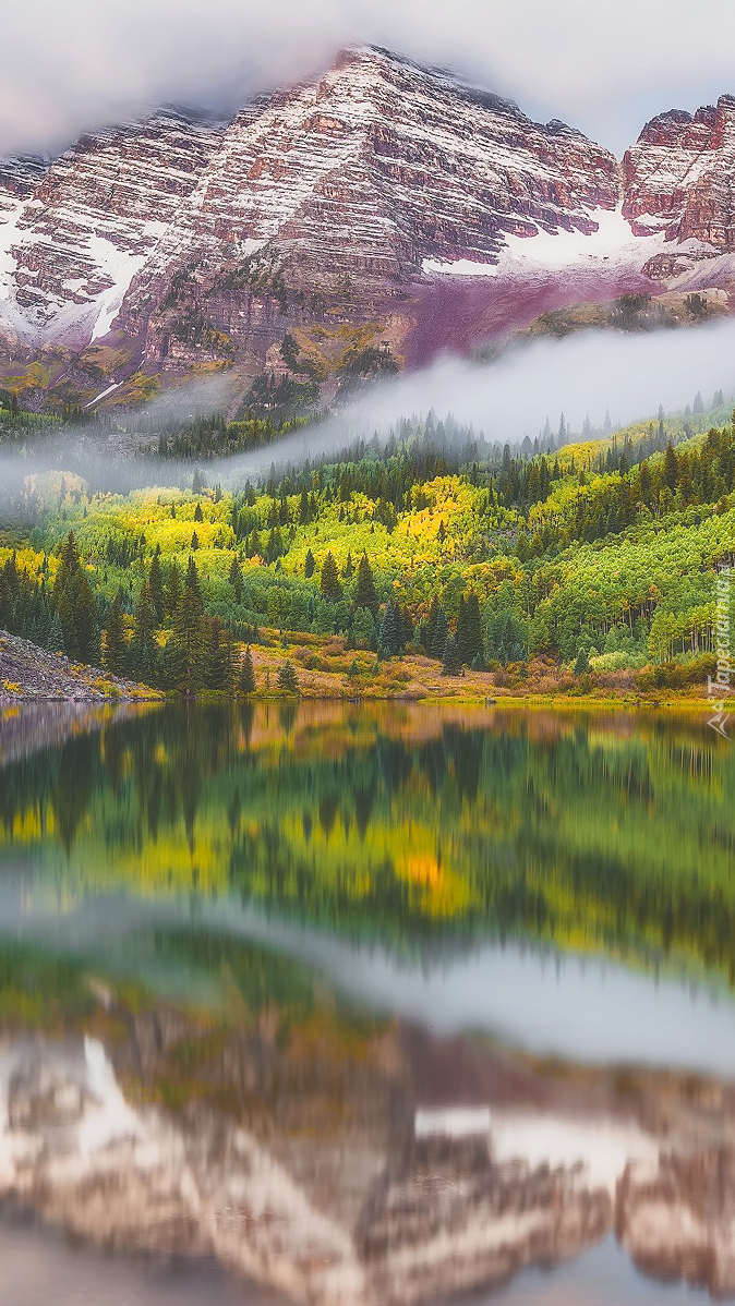 Góry Skaliste i jezioro Maroon Bells