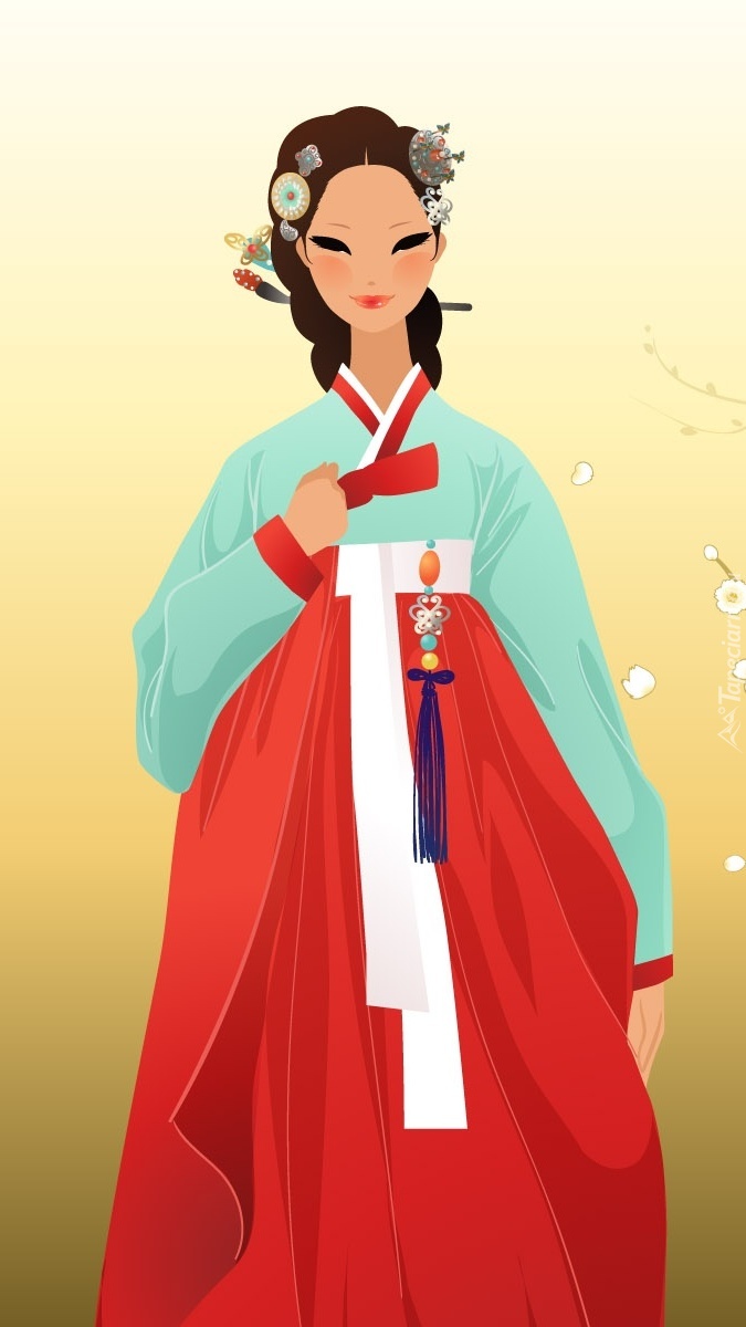 Graficzna Japonka w kimonie