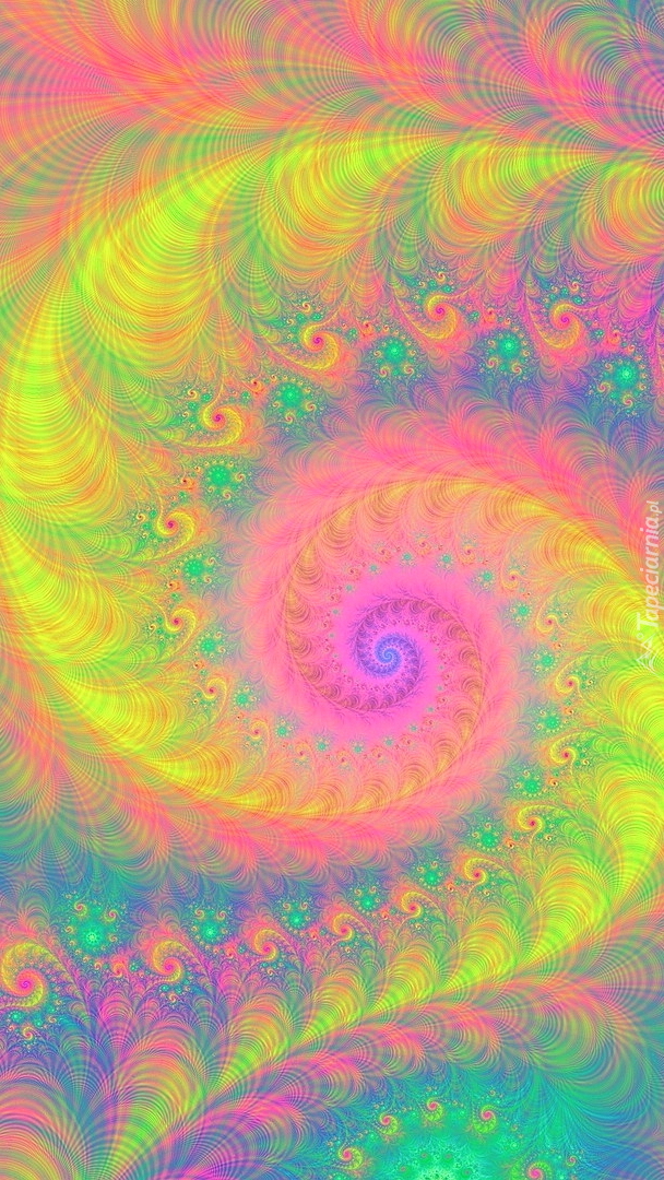 Graficzne spirale na kolorowym tle