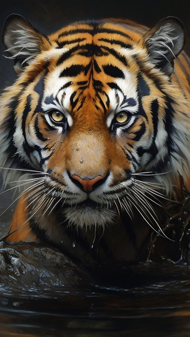 Grafika tygrysa w wodzie