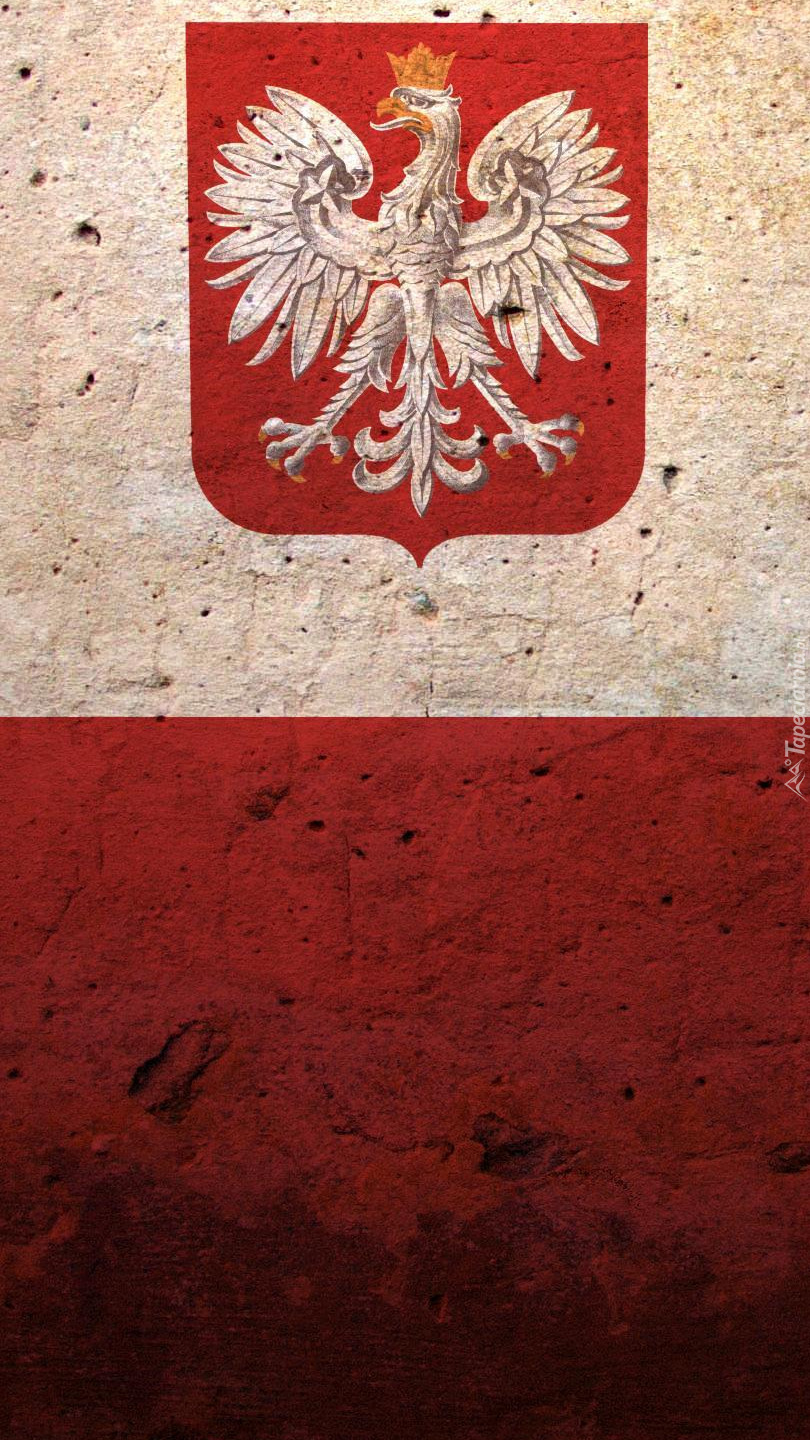 Herb narodowy na fladze Polski