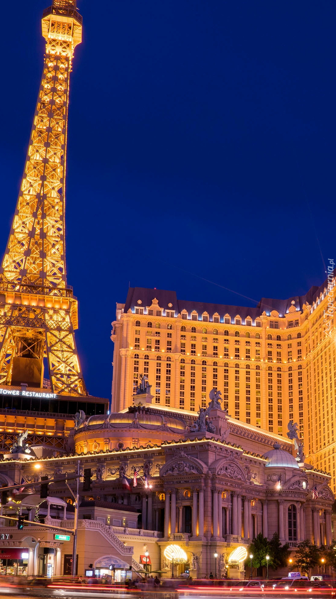 Hotel Paris Las Vegas i wieża Eiffla - Tapeta na telefon