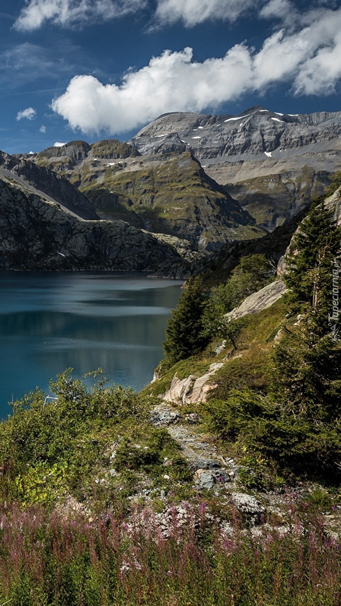 Jezioro Lac dEmosson w Alpach Szwajcarskich