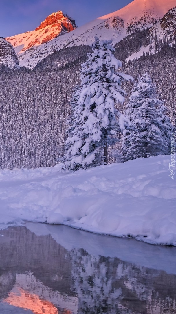 Jezioro Lake Louise zimową porą