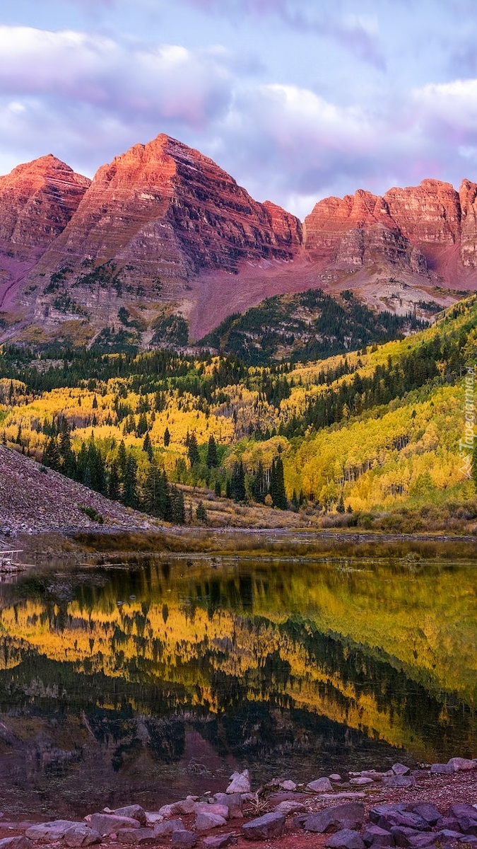 Jezioro Maroon Lake i szczyty Maroon Bells