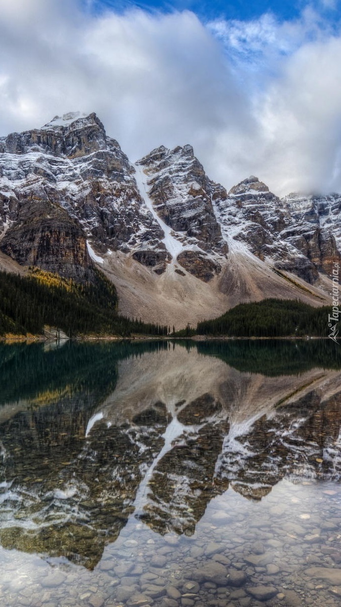 Jezioro Moraine w Dolinie Dziesięciu Szczytów