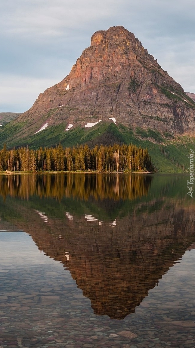 Jezioro Pray Lake i góra Sinopah Mountain