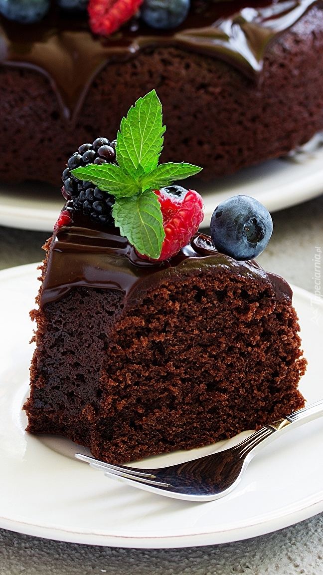 Kawałek ciasta czekoladowego