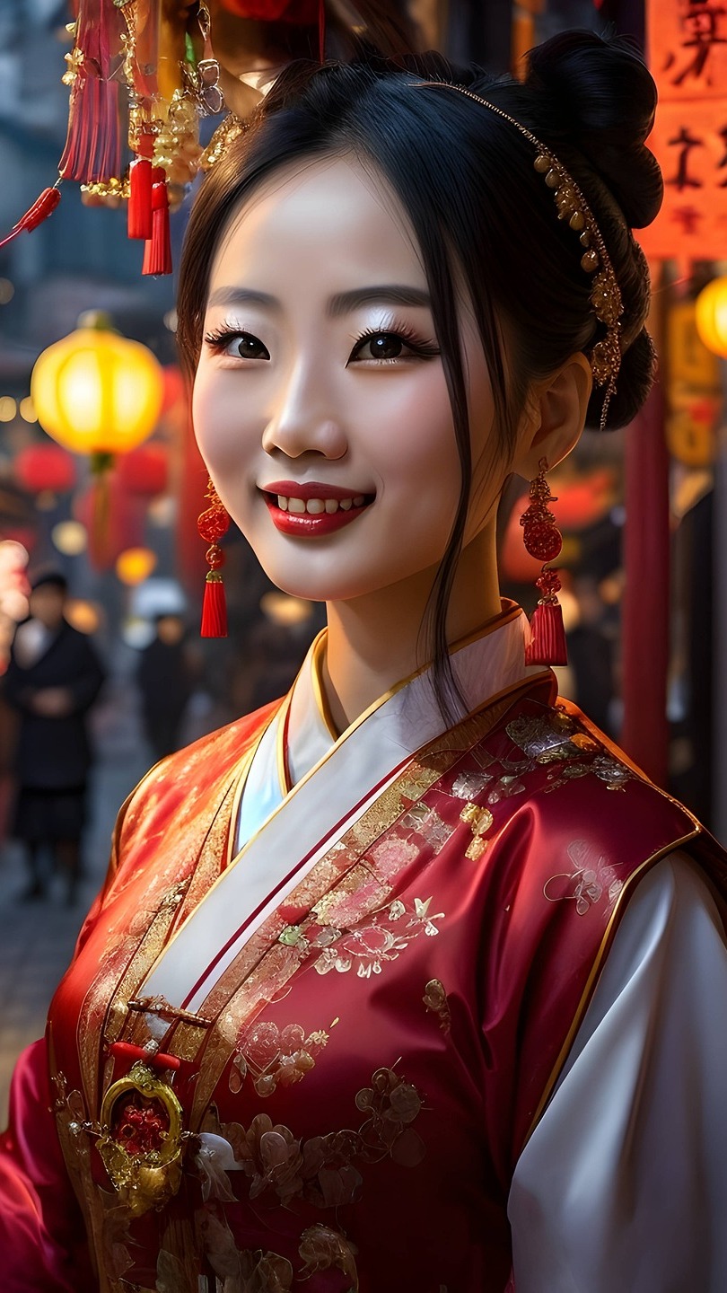 Kobieta w chińskim stroju