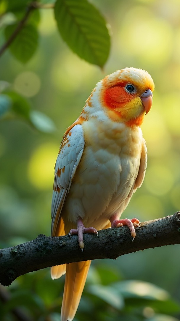 Kolorowa papuga na konarze drzewa