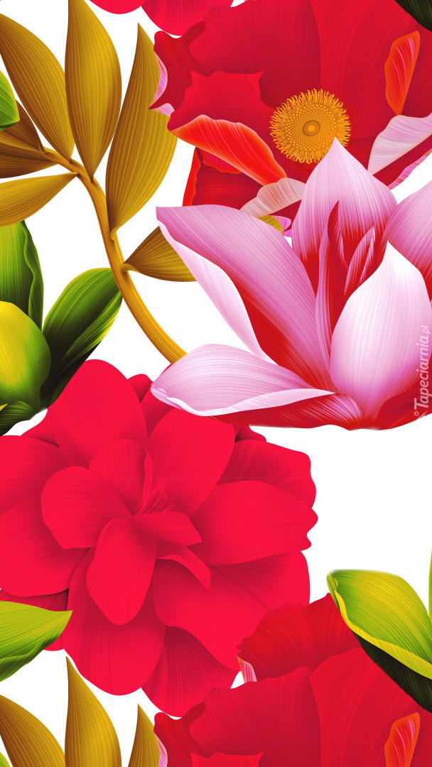 Kolorowe kwiaty w 2D
