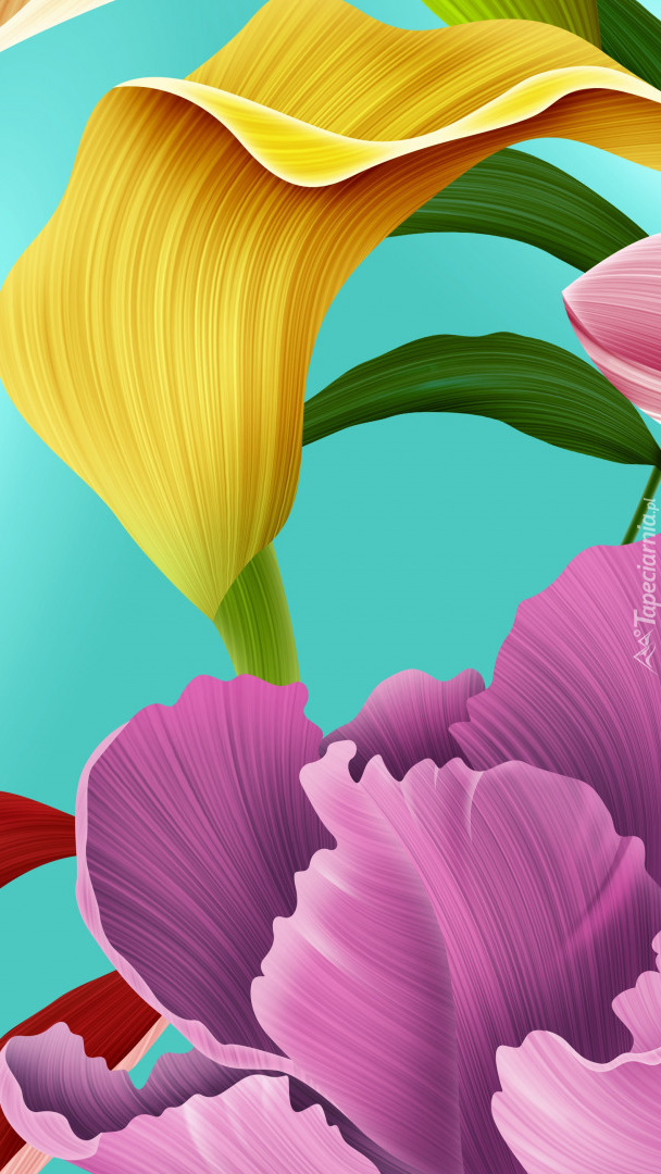 Kolorowe kwiaty w 2D