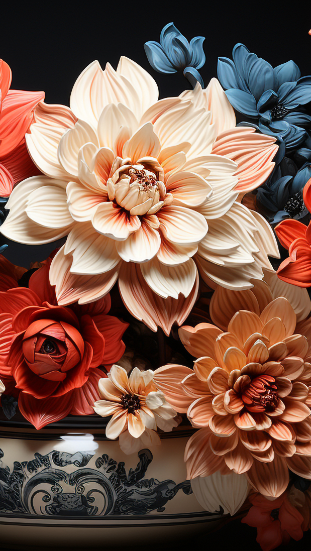 Kolorowe kwiaty w wazonie