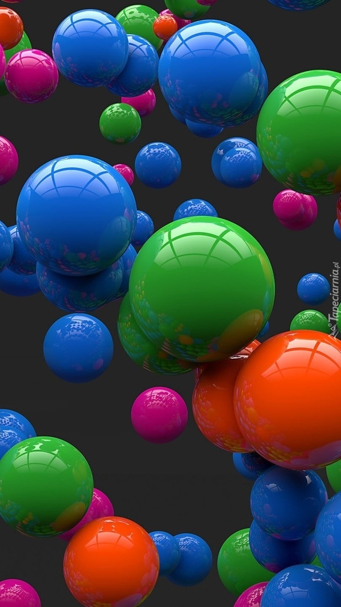 Kolorowe piłki w grafice 3D