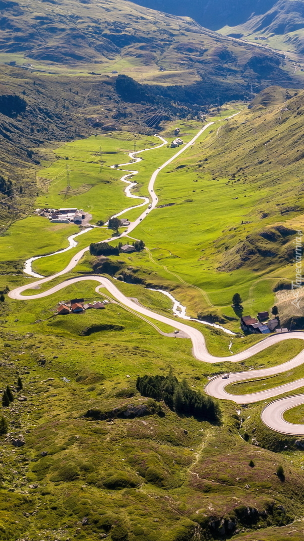 Kręta droga w alpejskiej dolinie