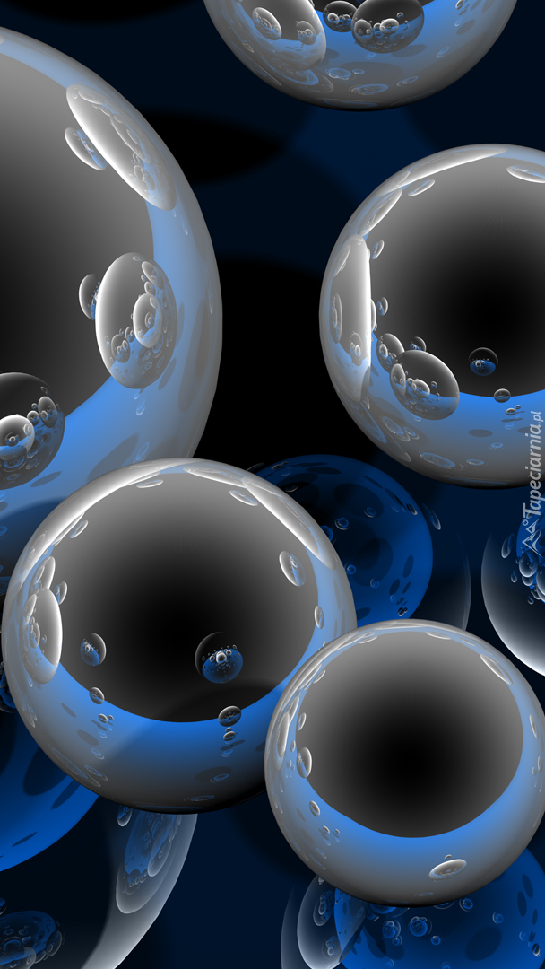 Kule szaro-niebieskie w grafice 3D