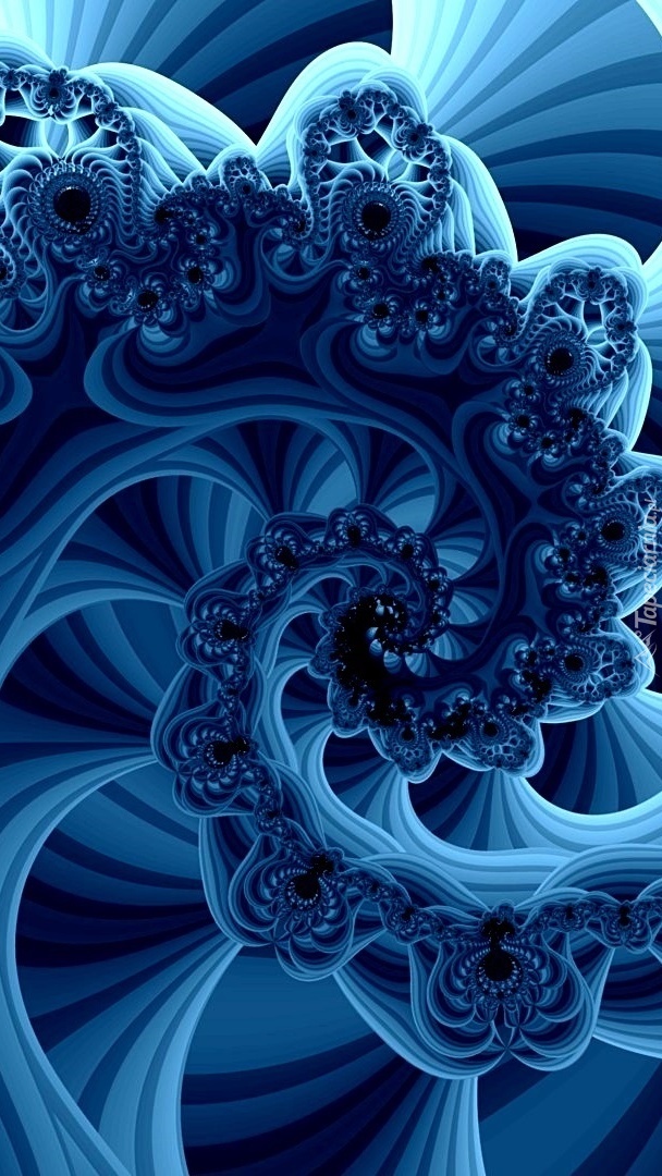 Kwiatowa niebieska falbanka w grafice