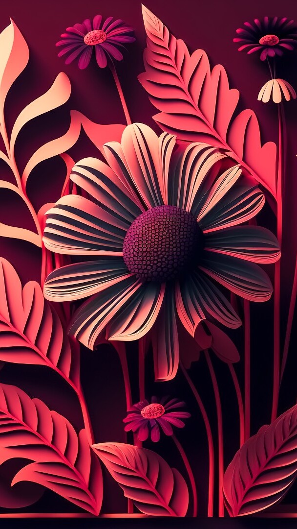 Kwiaty i liście w grafice