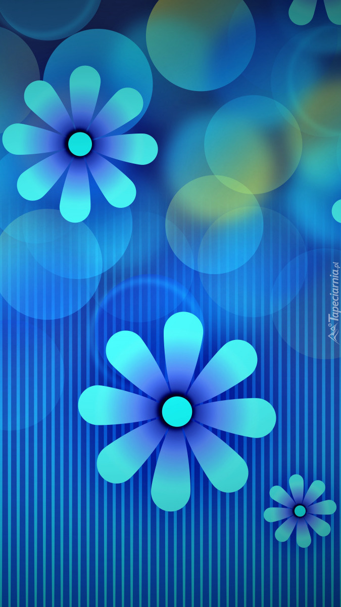 Kwiaty na niebieskim tle