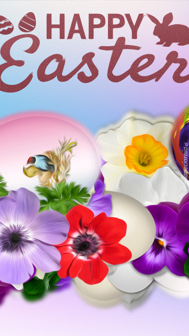 Kwiaty w grafice na Wielkanoc