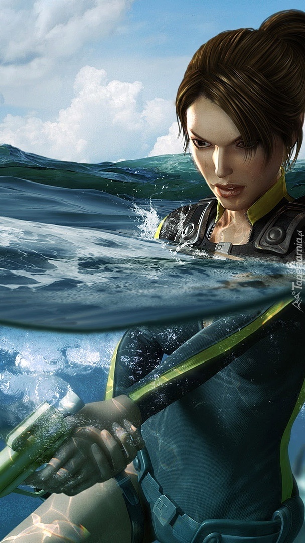 Lara Croft w wodzie
