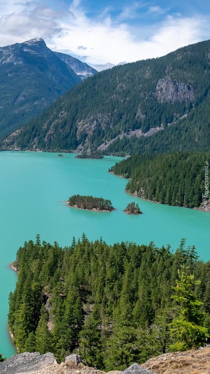 Lasy i góry wokół jeziora Diablo Lake