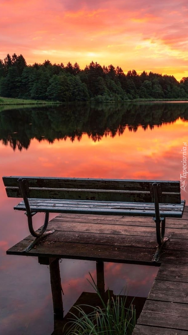 Ławka z widokiem na jezioro