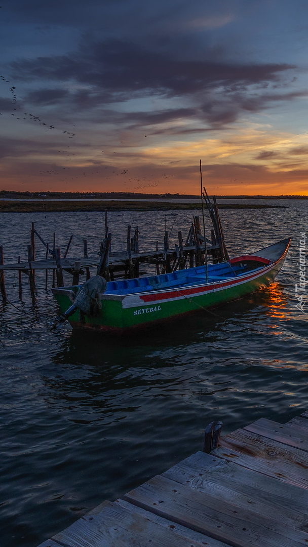 Łódka przy pomoście w porcie Palafita da Carrasqueira