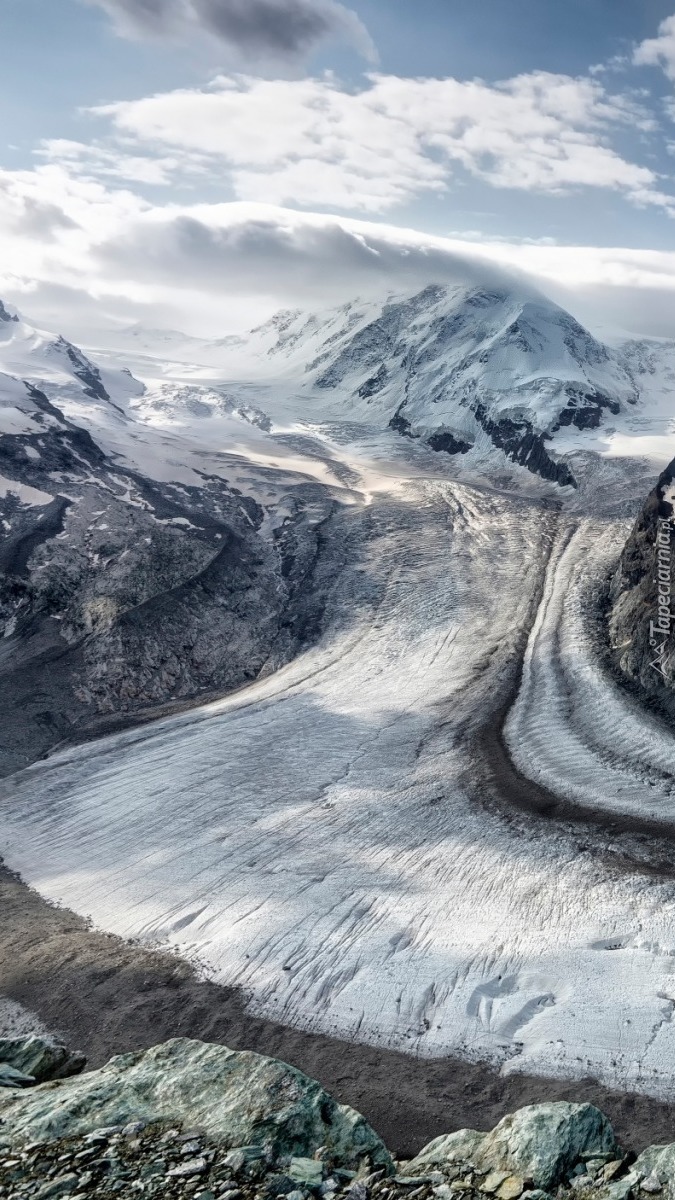 Lodowiec Gornergletscher w Alpach