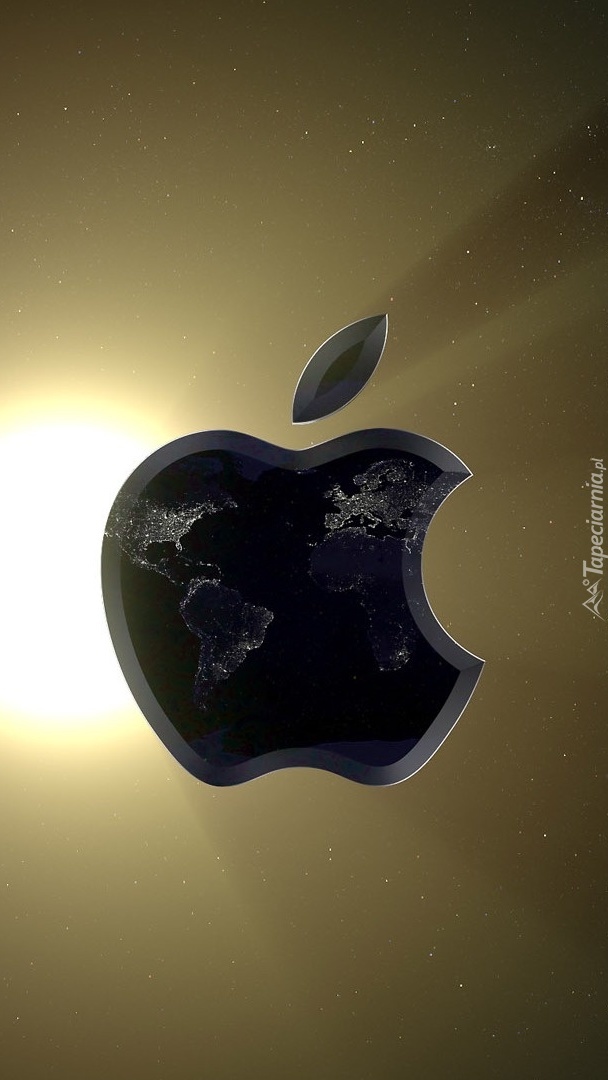 Logo Apple w promieniach słońca