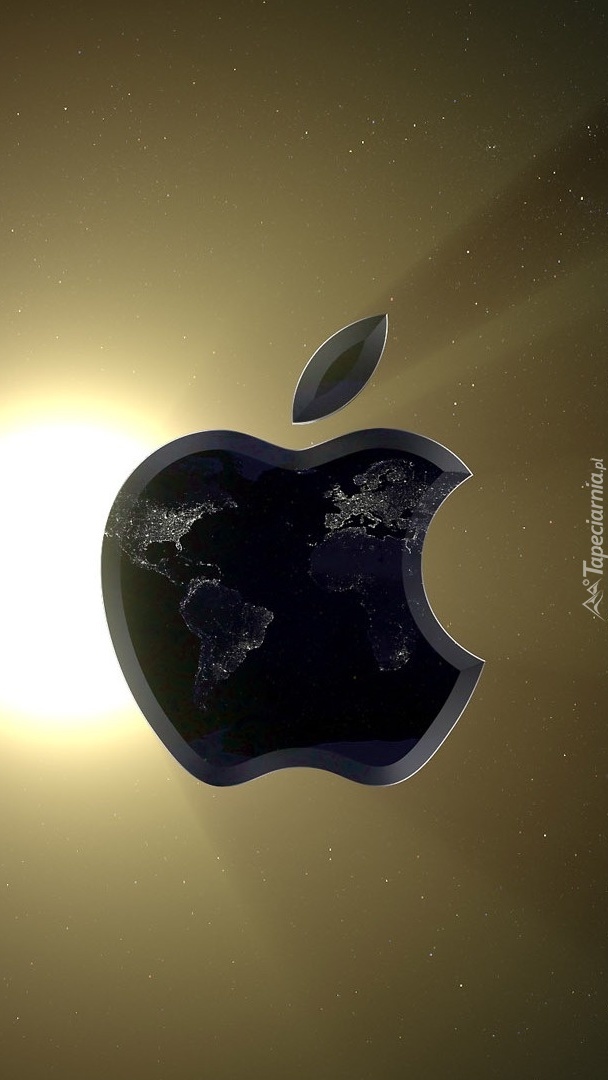 Logo Apple w promieniach słońca
