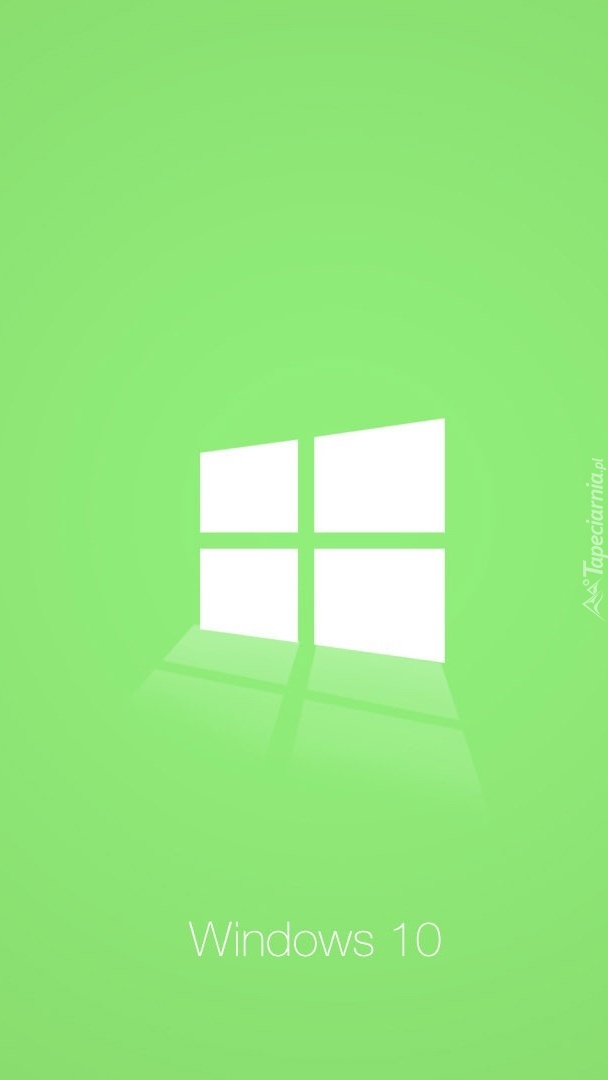 Logo Windows 10 na zielonym tle