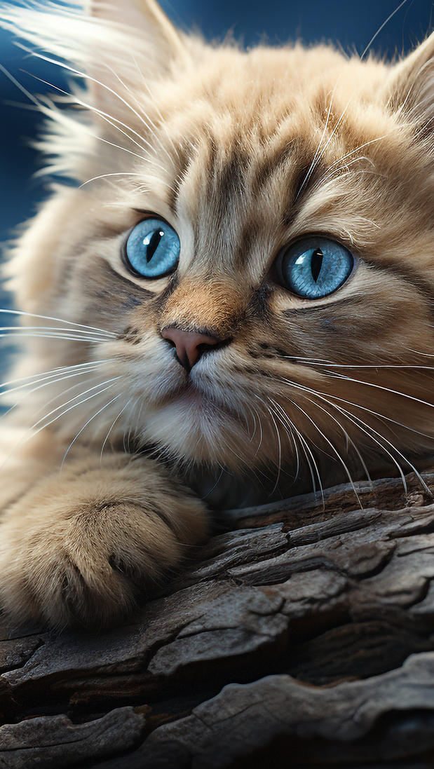 Mały niebieskooki kot