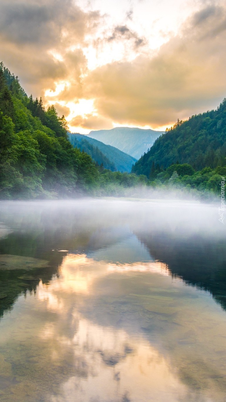 Mgła nad jeziorem Gruner See