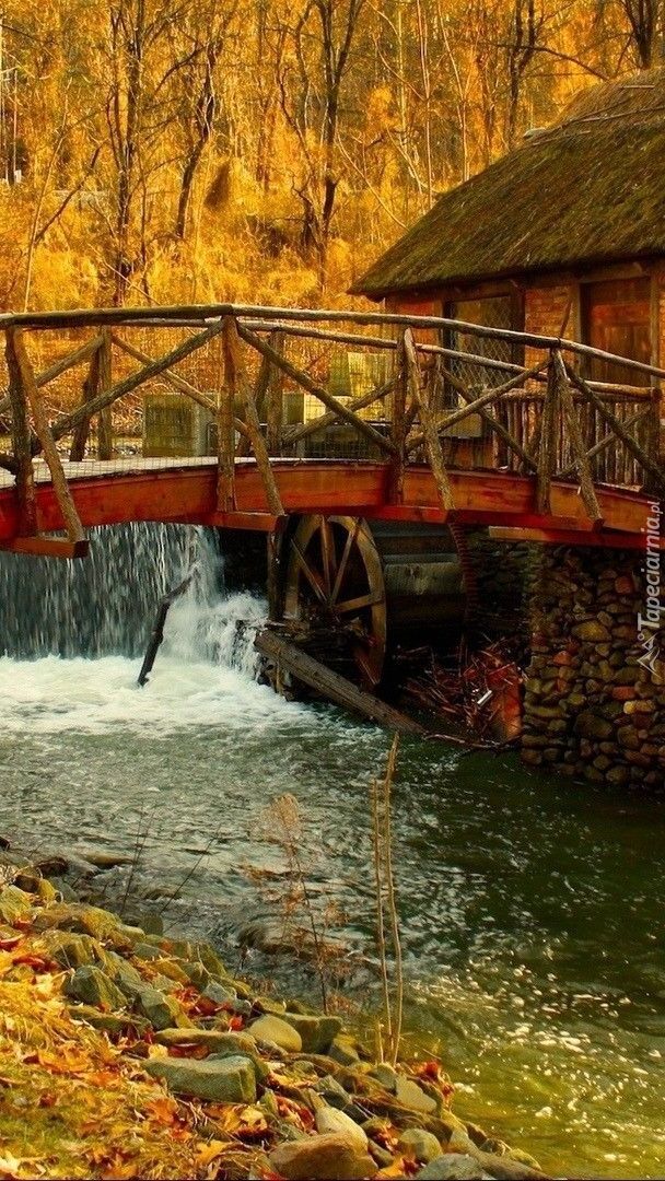 Młyn z mostkiem nad rzeką