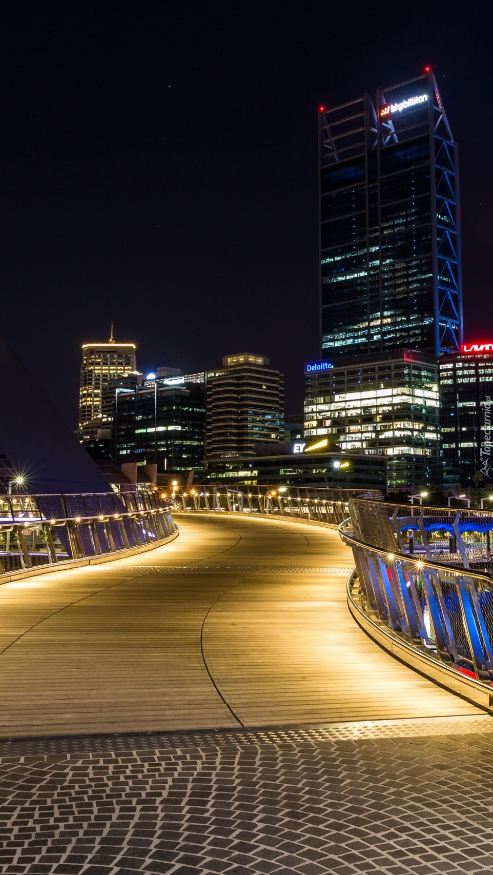 Most Elizabeth Quay Bridge nocą