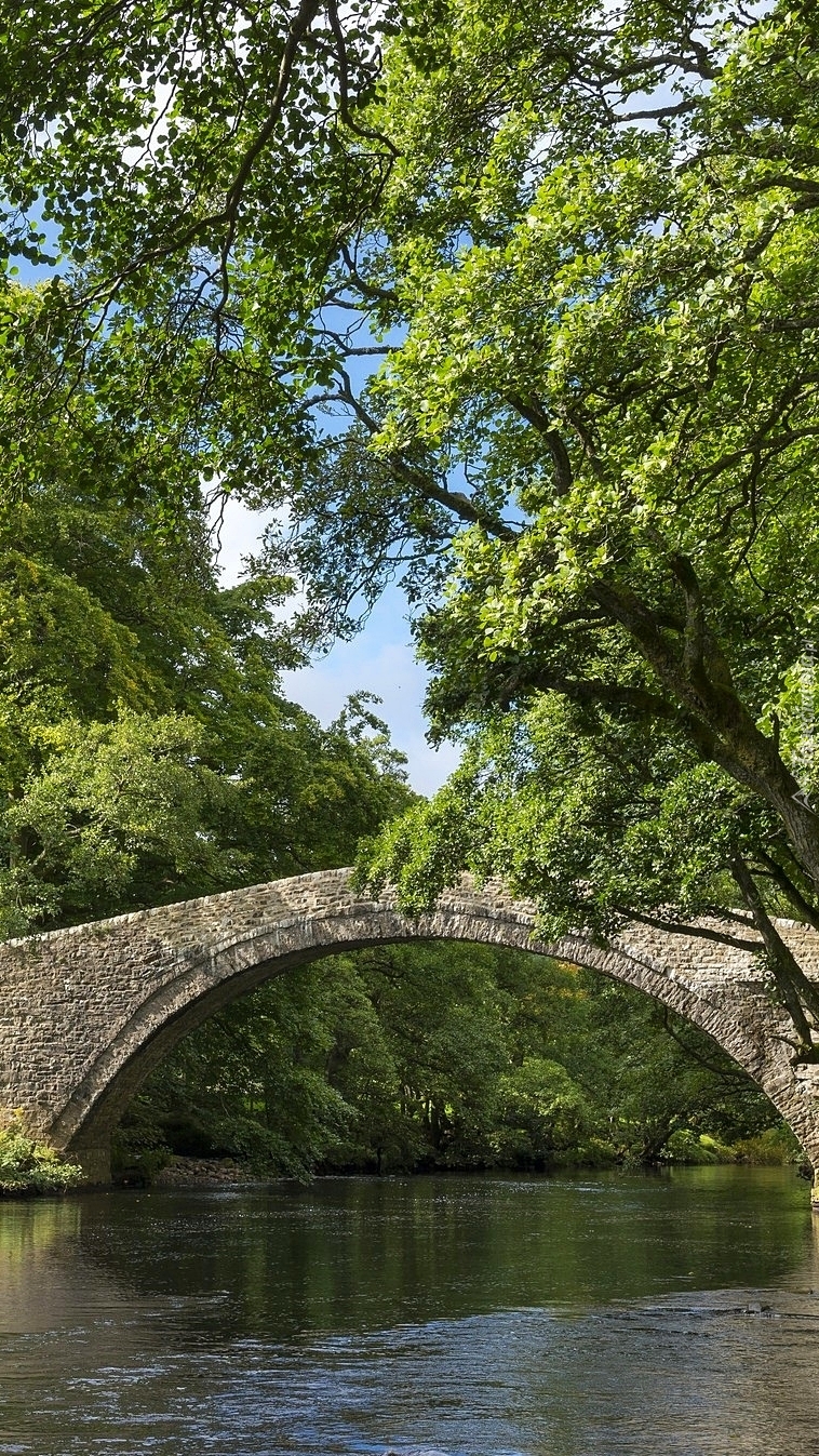 Most łukowy nad rzeką