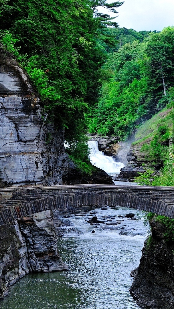 Mostek kamienny nad rzeką