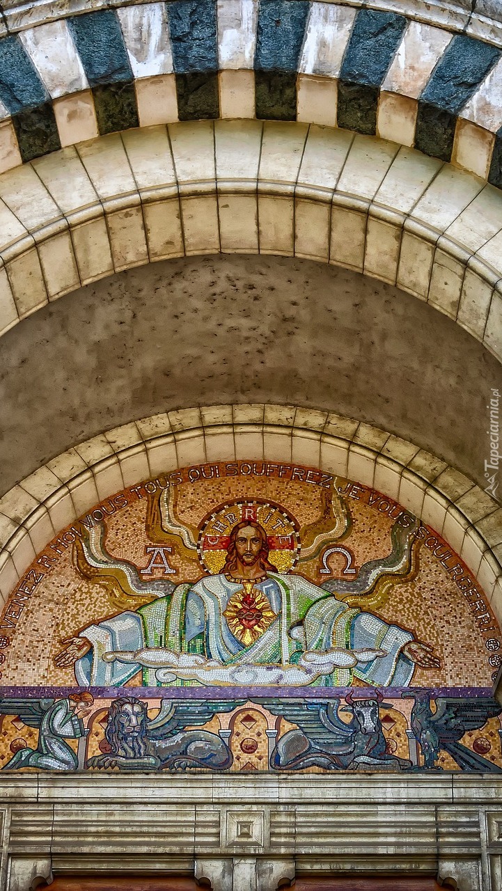 Mozaika nad wejściem do kaplicy św Bazylego w Houston
