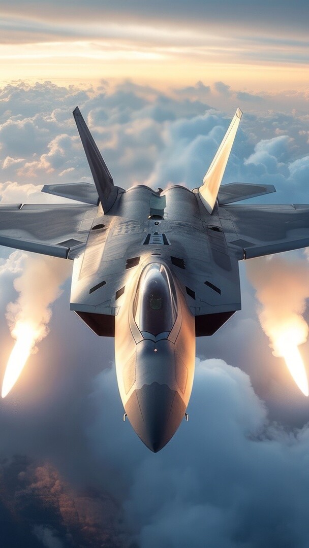 Myśliwiec ponad chmurami