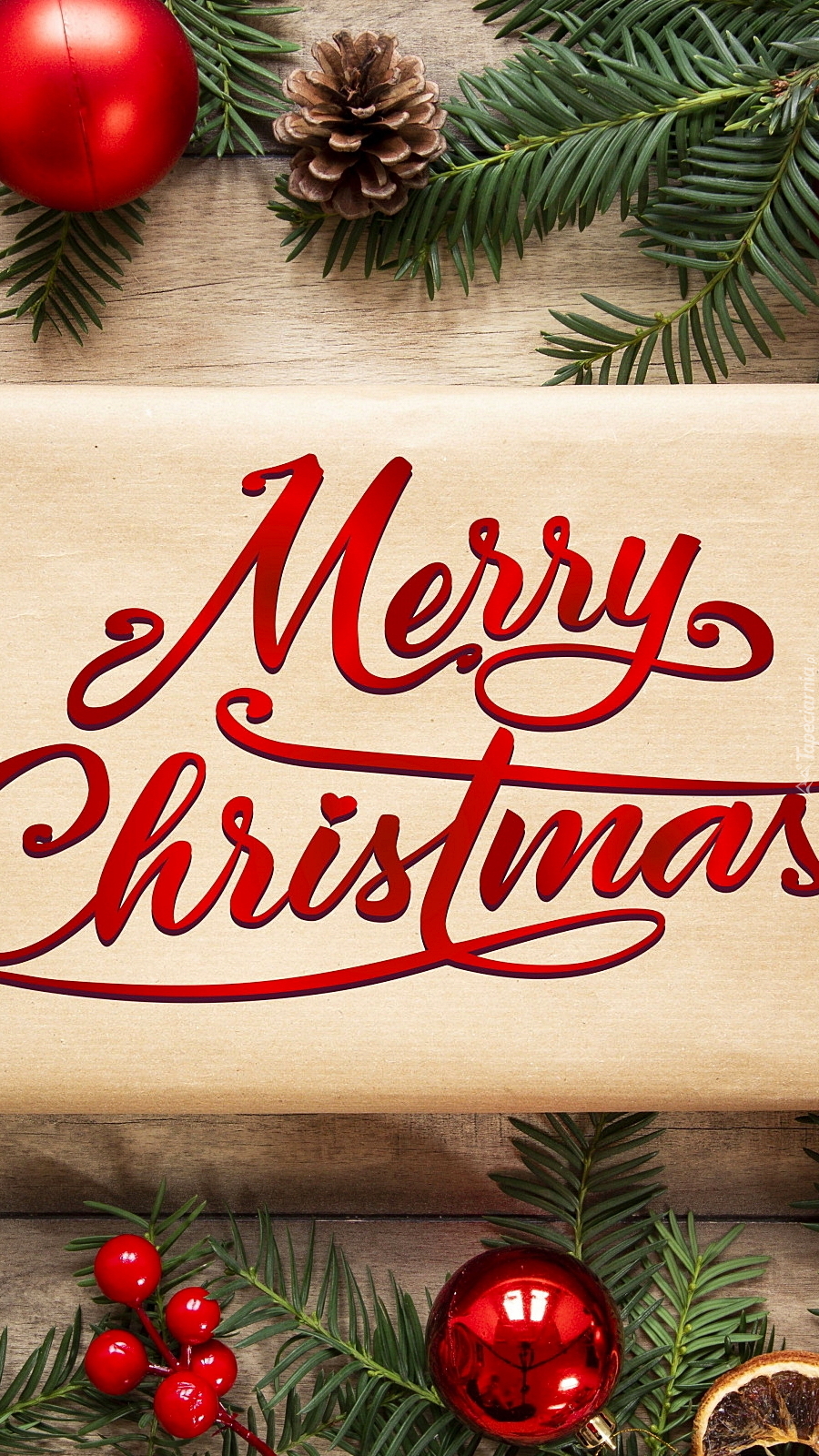 Napis Merry Christmas na prezencie