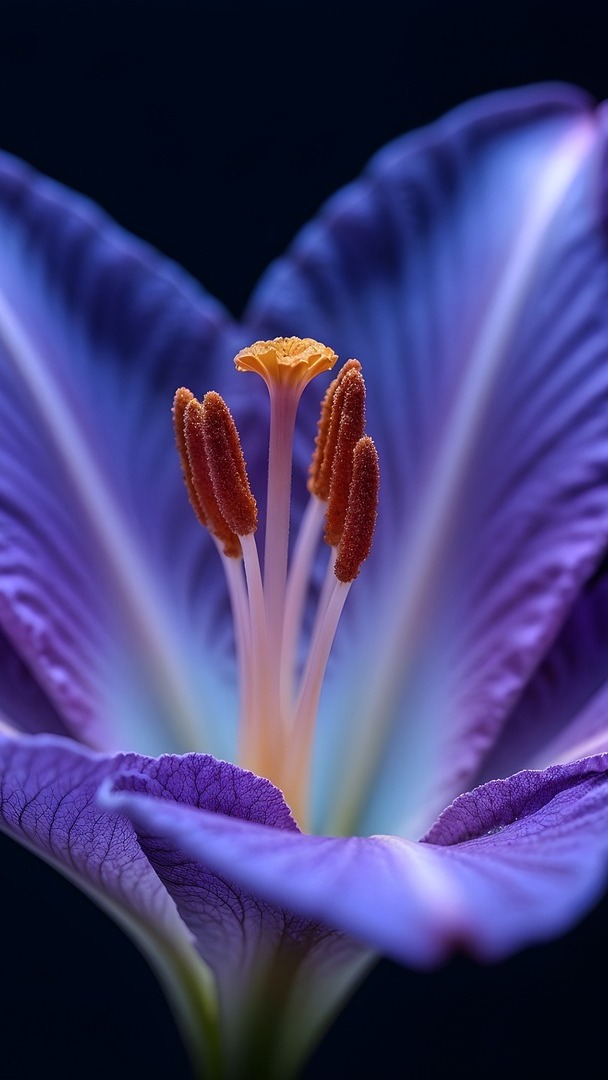 Niebieski kwiat w makro