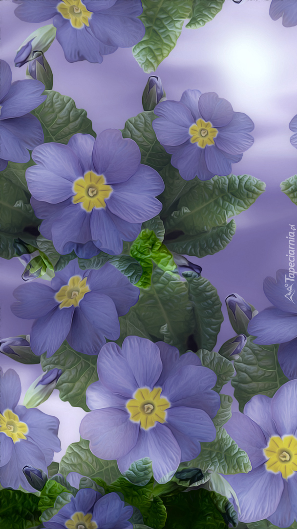 Niebieskie kwiaty w 2D