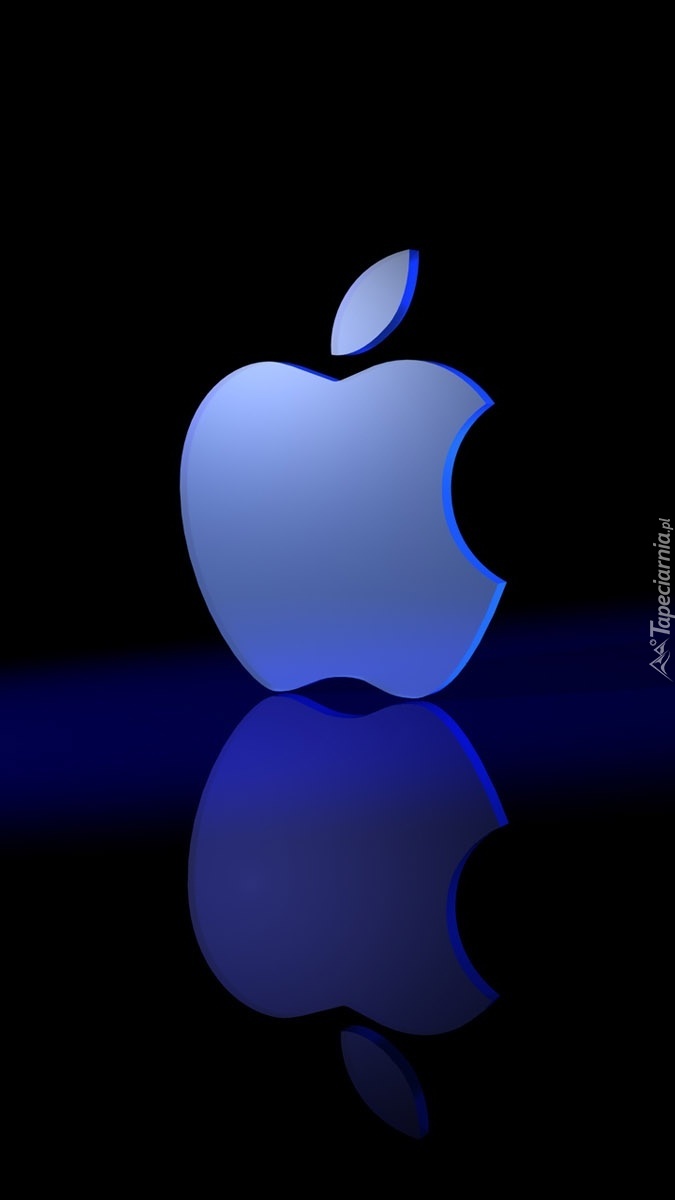Niebieskie logo Apple