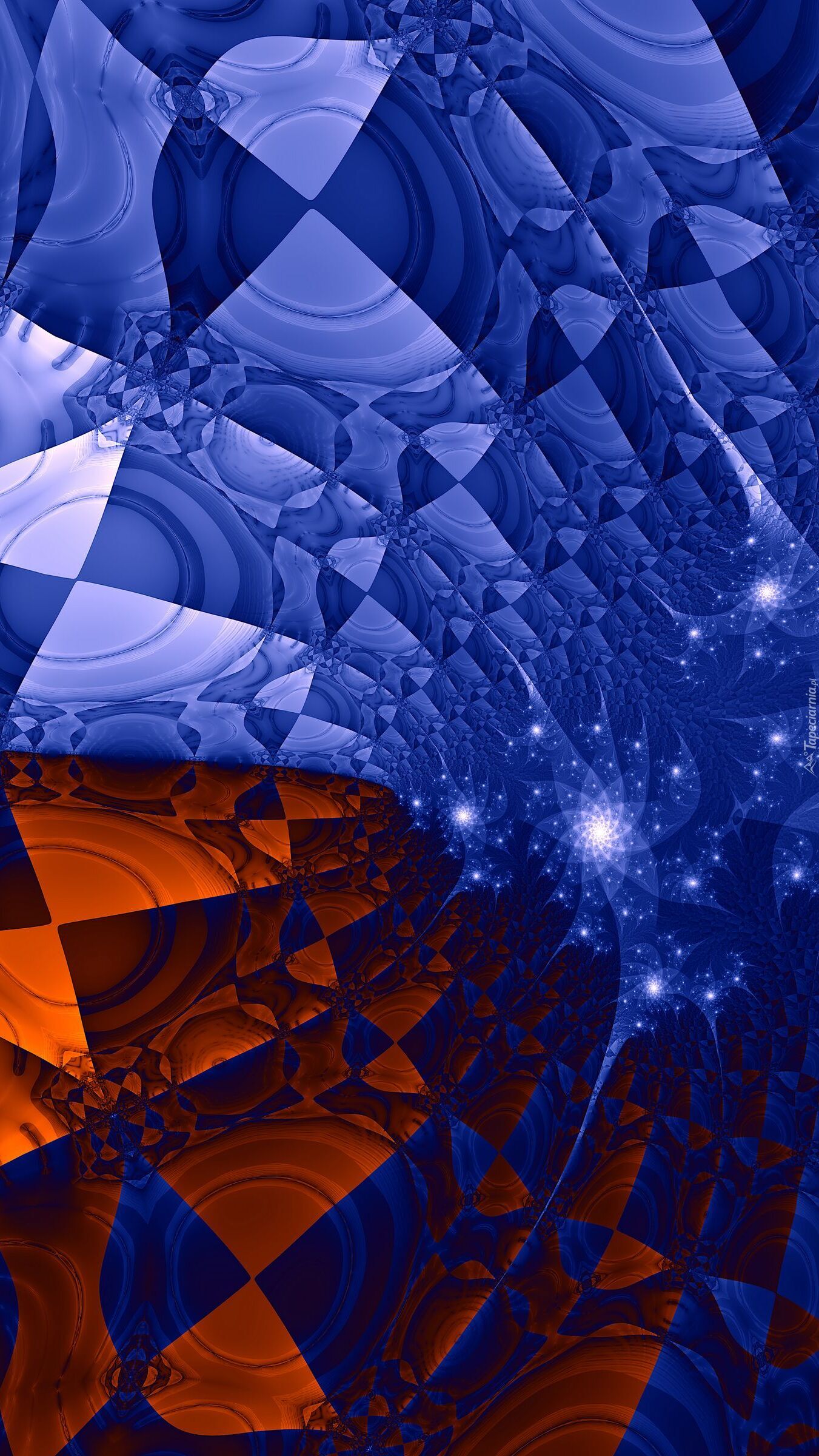 Niebiesko-brązowe abstrakcyjne wzory