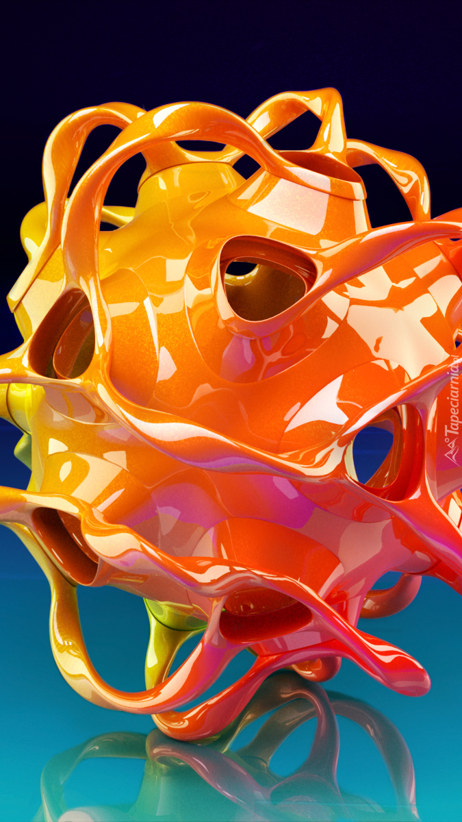 Nowoczesna pomarańczowa grafika 3D