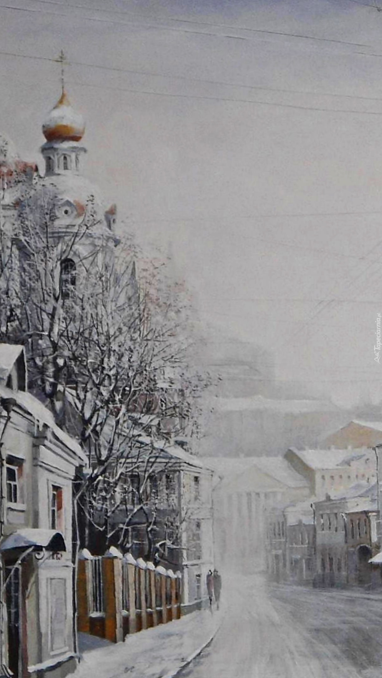 Obraz miejskiej ulicy zimą
