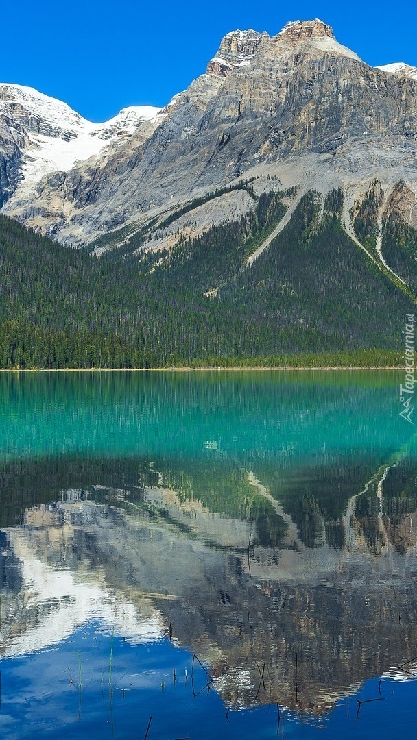 Odbicie gór w jeziorze Emerald Lake